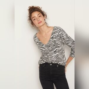 Maeve by Anthropologie Taylor Zebra-Striped Pullover